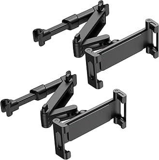 najiaxiaowu PC Tablet Mounts 2 Pack Tablet Holder for Car,ipad Headrest Mount for 5.5-18.4 Inch ipad/Phones Car Tablets Holder with 360°Rotating Adjustable,Black