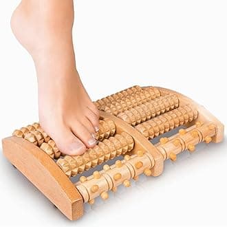Foot Massager, Foot Roller Wooden Massager, Foot Reflex Zone, Massage for Plantar Fasciitis, Foot Pain Relief, 10 Scooters, Sewing, Cramps, Edema, for Home and Office