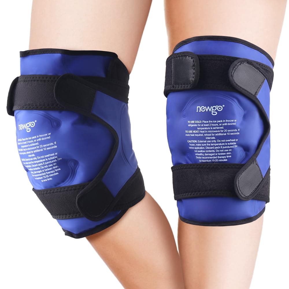 Ice Pack for Knee Replacement Surgery, Reusable Gel Cold Pack Knee Ice Pack Wrap Around Entire Knee for Knee Injuries, Knee Ice Wrap for Pain Relief, Swelling, Bruises (Blue-2Pack)