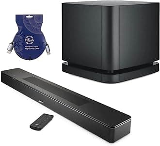 Smart Soundbar 600, Black - Bundle with Bass Module 500 + 10' HDMI Cable