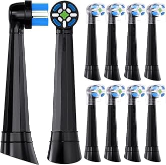Compatible with Oral-B iO 3/4/5/6/7/8/9/10 Series Ultimate Clean Electric Toothbrush Replacement Brush Heads,for Oral-B iO Electric Toothbrush,10 Pack (Black)