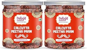 Delight Foods Premium Calcutta Meetha Paan Mukhwas 600g | Mouth Freshener & Digestive, After Meal Snack | Made with Gulkand & Betel Leaf, Fennel | No Supari | Sweet Paan & Refreshing (300g x 2)