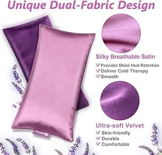 Lavender Eye Pillow for Relaxation, Yoga, Sleeping, Weighted Eye Mask Heated for Headache, Sinus, Dry Eye Relief, Moist Heat Eyes Compress, Meditation Accessories with Aromatherapy, Pack of 4