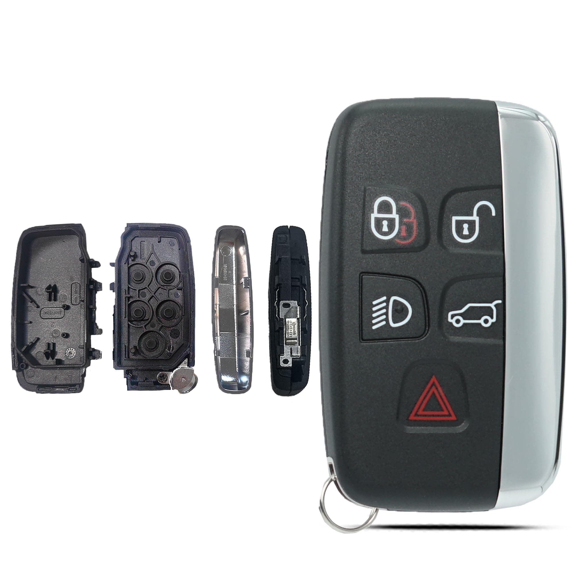 Key Fob Shell Case Replacement Fits for Land Rover Range Rover Sport Evoque LR4 LR2 Jaguar XJ XF XK F-Type F-PACE XE 2012 2013 2014 2015 2016 2017 2018 Keyless Entry Remote Control 5 Button