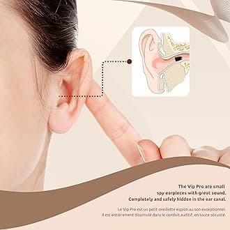 PingaOculto Spy Earpiece GSM Wireless Earphones Invisible Hidden Mini Headset Exam NanoSIM Card Microphone - Secret Earphone Micro Listening Device Cheating (Spy Earpiece Vip Pro UltraMini GSM Card)