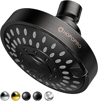 HOPOPRO 5-Mode High Pressure Shower Head - The Washington Post, NBC News, Today TV Show Recommended - High Flow Fixed Showerheads (4 Inch Oil Rubbed Bronze)