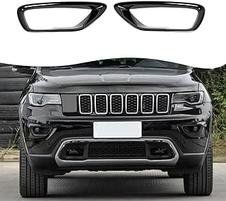 Jimen Compatible with 2018-2020 Jeep Grand Cherokee Front Fog Light Cover Trim (Black)