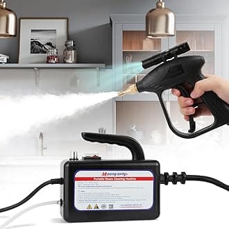 1700W High Pressure Steam Cleaner Handheld Portable Instant Steam Cleaning Machinefor Commercial Home USe Kitchen Bathroom Grout Tile Car Detailing (Black, 110V)