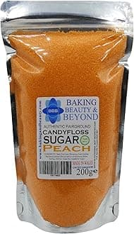 Baking Beauty and Beyond Premium Candy Floss Sugar 200g - Peach Flavour