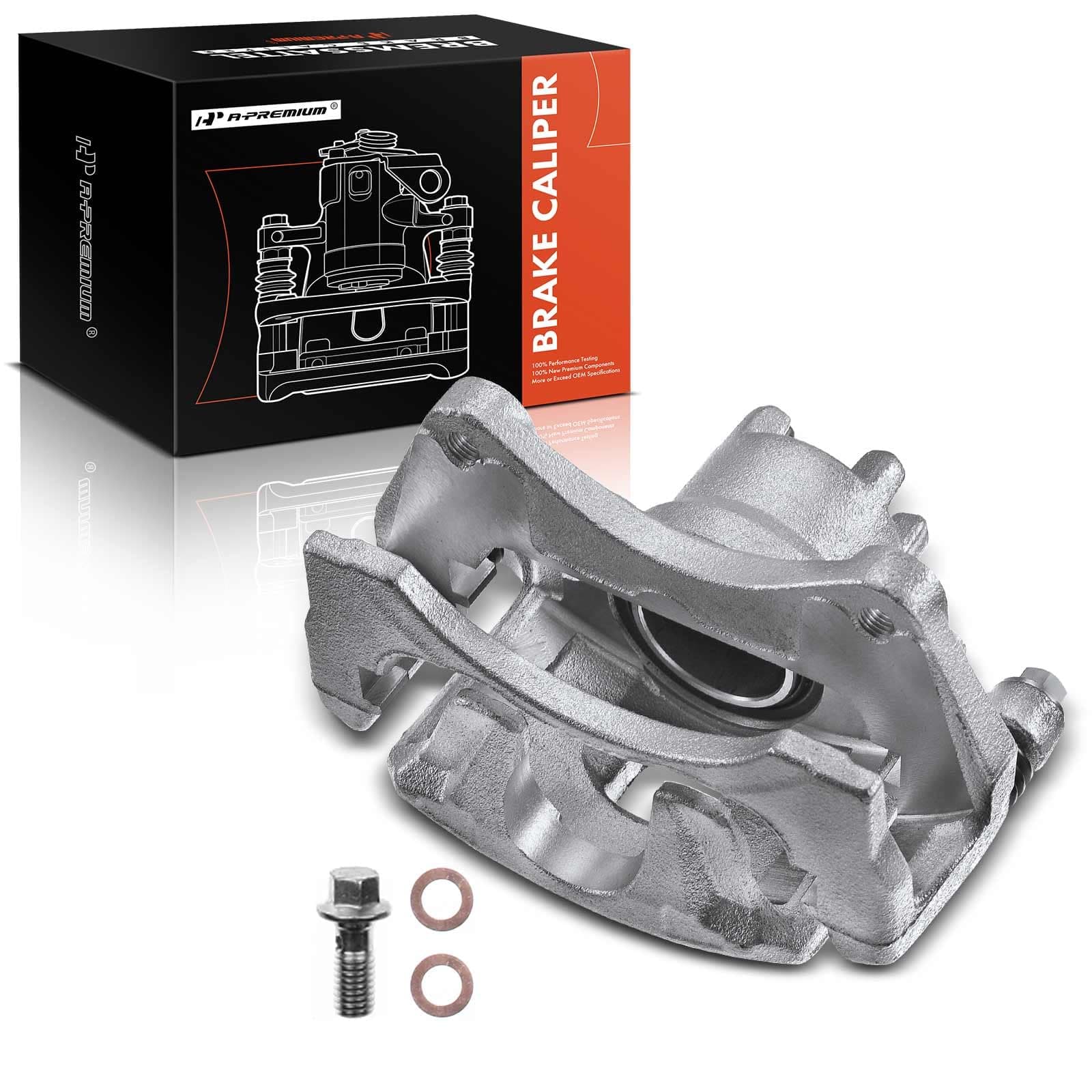 A-Premium Disc Brake Caliper Assembly with Bracket Compatible with Chrysler, Dodge and Jeep Models - Compass/Patriot 2007-2017, 200 2011-2014, Sebring, Cirrus, Avenger, Caliber - Front Driver