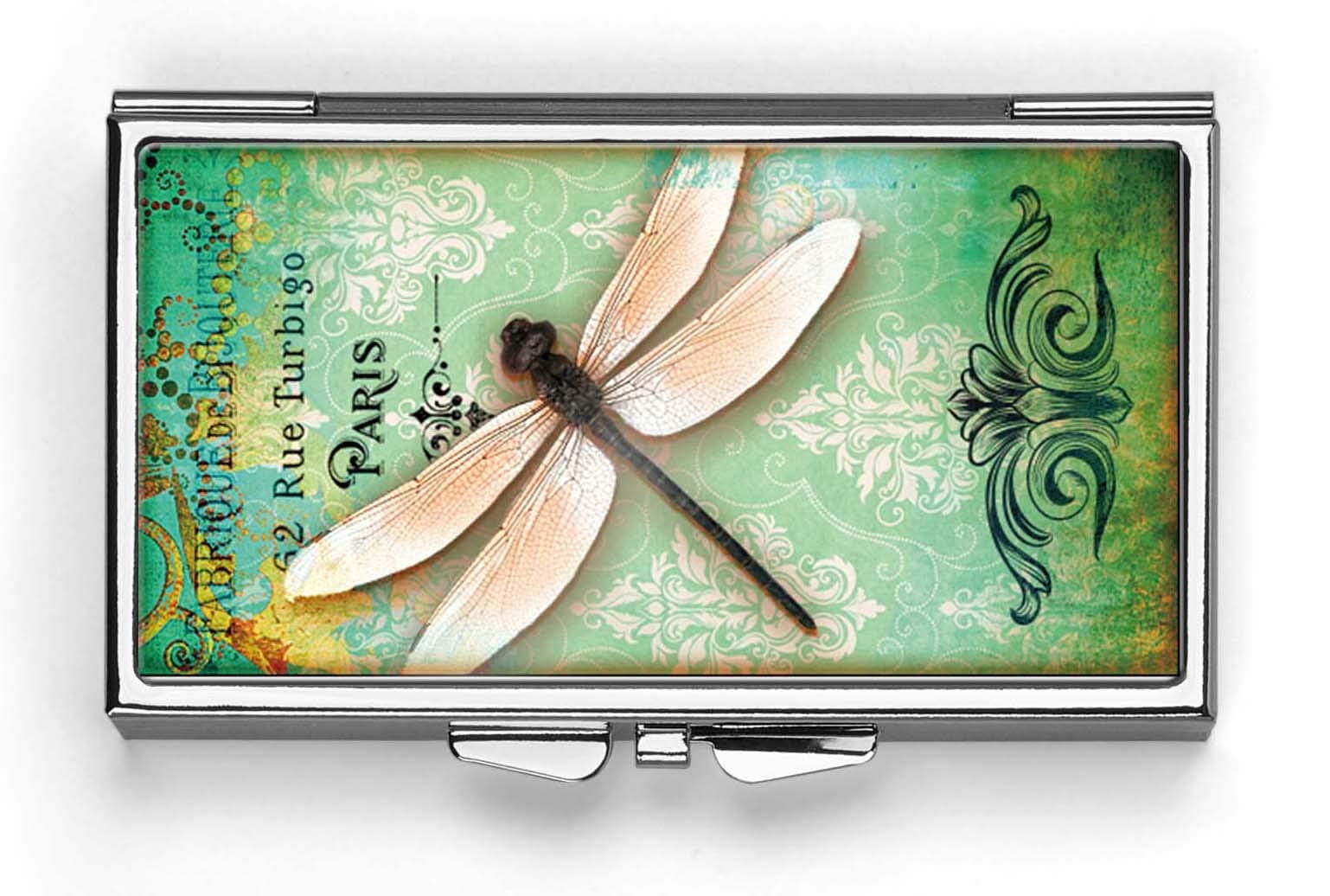Art Dragonfly Pill Box Compact Rectangle 7 Day Pill Box Pill case