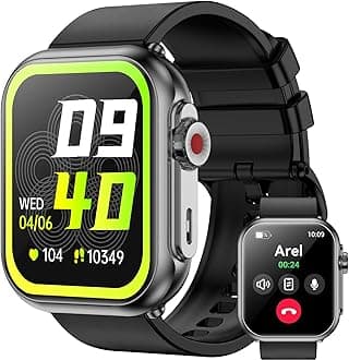 Smart Watch for Men Women, 1.85" HD 1000mah Ultra-High Capacity, 100 Days of Battery Life, Fitness Watch for Android/iOS (Black)