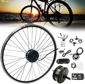 NYANS Electric Bike Conversion Kit, Batteries not Included, 20 24 26 27.5 28 29 Inch 700C Rear Wheel, 24V 36V 48V 250W 350W 500W Rear Drive Spinner Motor,36V500W-24in