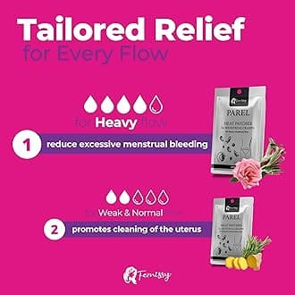 Period Heating Patches for Heavy Flow, 10 Period Patches for Menstrual Cramps based on Flow Strength with Natural Herbs & Oils; Disposable Stick On Heat Patches for Cramp Free Period