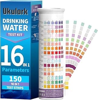 16 in 1 Home Water Testing Kits for Drinking Water -150 Strips Testing for pH, Lead, Hardness, Chlorine, Iron, Copper,etc