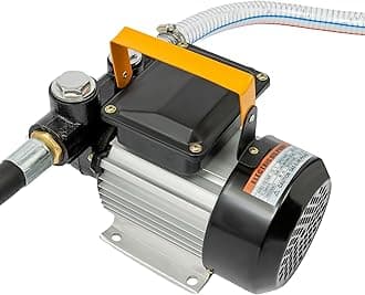 Self Priming 110v Ac 16GPM Oil Transfer Pump, Fuel Diesel Kerosene Biodiesel Pump with Nozzle, 2M Oil Inlet Hose and 4M Oil Outlet Hose