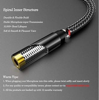 DUKABEL DC3 TRRS to TRS Adaptor, 3.5mm 4 Pole to 3 Pole Adapter, TRRS Female to TRS Male 4-Pole Mic-Supported Adapter for Camera, PC, TRRS Lav Microphones.