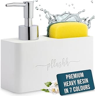 - Dishwasher Liquid Dispenser Kitchen Sink Caddy (White) - Sink Organiser in Washbasin, Kitchen Liquid Soap Dispenser, Dishwasher Dispenser, Accessories Items for New House Essentials