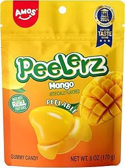 Amos Peelerz Mango Gummy Candy 170g Peg Bag (Pack of 3)