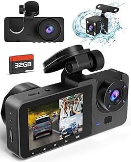 Dash Camera for Cars,4K Car Camera Full UHD Dash Cam Front Rear with Free 32GB SD Card,Built-in Super Night Vision,2.0'' IPS Screen,170°Wide Angle,WDR, Loop Recording, 24H Parking Mode