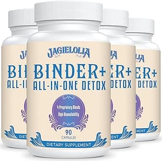 All-In-One Detox Binder Supplement 1500 MG - High Bioavailability, Liver Gut Detox Cleanse with Activated Charcoal, Zeolite & Bentonite Clay for Toxins, Liver, Digestive, 360 Vegan Capsules