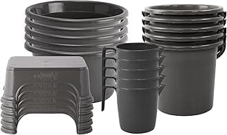 Kuber Industries Set of 20 Bathroom Combo Set | Bathing Set | Each 5 Piece Tub-Bucket-Mug & Stool Combo Set for Bathroom | Bathware Set | Modern Bathroom Accessories Set | Gray