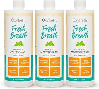 Fresh Mint Flavored Mouthwash for Adults, Fresh Breath & Bad Breath Treatment – Dentist Recommended for Long - Lasting Fresher & Healthy Gums - Alcohol & Fluoride Free - 16 Fl Oz (Pack of 3)