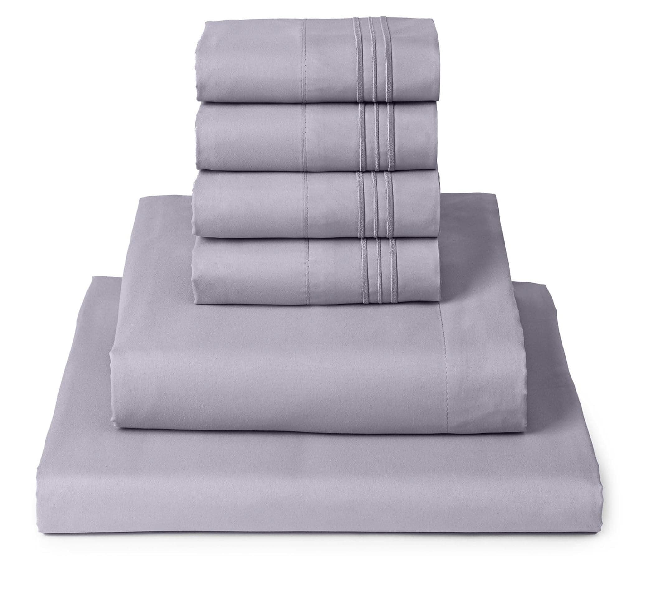 Mellanni Iconic Queen Sheet Set - 6-Piece Bed Sheets, (Including 4 Pillowcases), 16-Inch Deep Pocket, Easy Care, Extra Soft, Cooling Sheets, Brushed Microfiber - Lavender