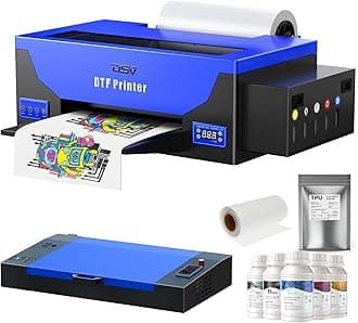 DSV DTF Printer A3 Roll L1800 Transfer Printing Machine,High-Speed Print for Different Fabrics,13”Max Print Width,White Ink Circulation Automatic Cleaning System,2 Years Ink Supply (Printer+Oven(1))