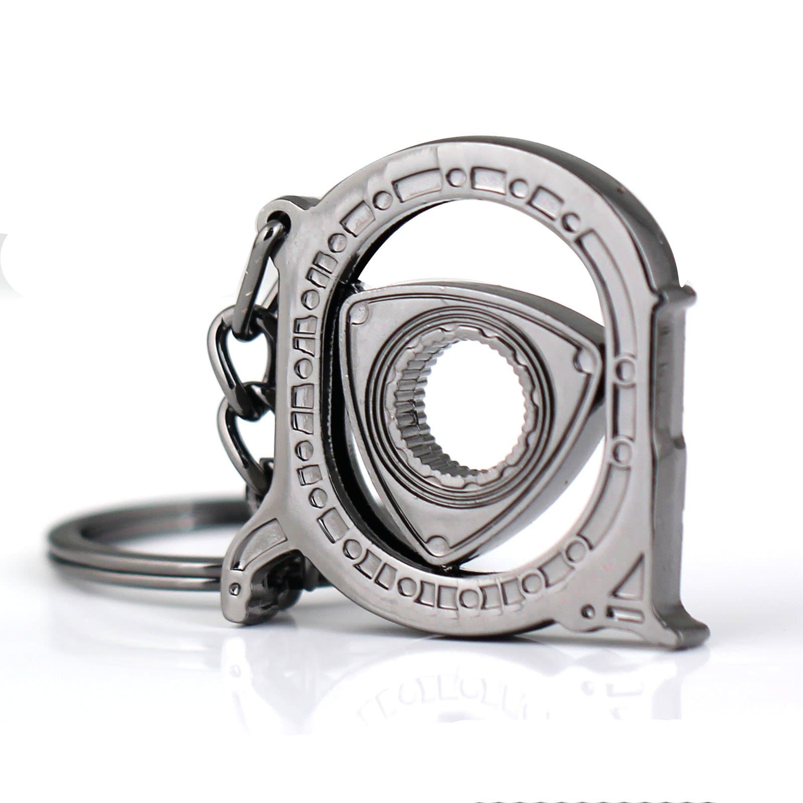 maycom Rotor Keychain Spinning Auto Parts Engine Model Super Rotary Keyring Wankel Key Ring Chain Keyfob for Women or Men