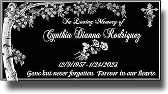LIFTOMO Personalized Memorial Granite Stone,Garden Memorial plaques for Outdoors,Headstones for Graves,Cemetery Marker,Memorial Stones,Grave Markers for Cemetery for Humans