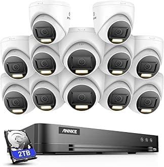 ANNKE 8MP CCTV Camera Systems, 16 Channel H.265+ DVR, 4K CCTV System with 2TB Security Hard Drive, 12 × 8MP Security Turret Camera Outdoor, Smart Human/Vehicle Detection, Night Vision
