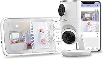 Nursery Pal Dual Vision Smart Baby Monitor with HD Video and Dual Lens, Two-Way Talk, AI Motion Tracking, Night Vision, Routine Management & Adjustable Viewing Angles