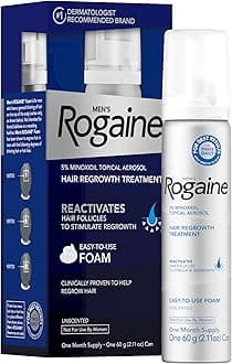 Men’s Rogaine 5% Minoxidil Topical Foam, One Month Supply