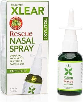 Xlear Rescue Natural Nasal Spray with Xylitol, Oregano and Tea Tree, 1.5 fl oz (Pack of 1)