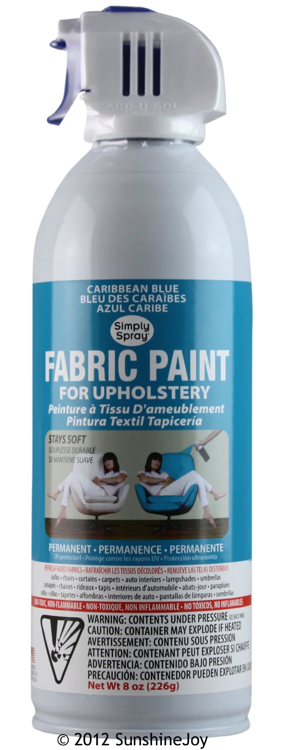 Caribbean Blue Upholstery Fabric Paint