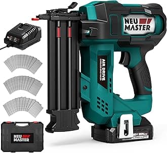 Nail Gun Battery Powered, NEU MASTER 18 Gauge Air Drive Cordess Brad Nailer NTC0090-18