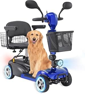 4 Wheel Mobility Scooters for Seniors - Up to 15 Miles Range,Folding Powered Mobility Scooter Device w/600WH Battery,Only 58 lb Weight, Dual Basket, 300 lb Capacity, Compact