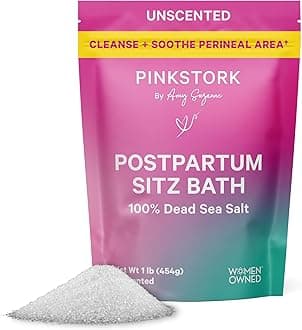 Postpartum Sitz Bath Soak: Dead Sea Salt for Perineal Care & Cleansing, Postpartum Recovery, Labor and Delivery Essentials, Women-Owned, Unscented, 16 oz