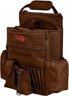 Tidify Car Front Seat Organizer with Rain/Stealth Cover - Dedicated Tablet/Laptop Storage, Stabilizing Side Straps, Soft Adjustable Shoulder Strap and Hardened Buckles - Your Office Away from Office