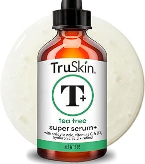 TruSkin Tea Tree Oil for Face - Acne Serum - Unclog Pores, Soothe Breakouts - Blemish Spot Treatment for Smooth, Glowing Skin - Tea Tree Oil for Skin + Salicylic Acid, Niacinamide & Retinol - 2 fl oz