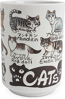 Mino ware Japanese Ceramics Sushi Yunomi Chawan Tea Cup Various Cats made in Japan (Japan Import) YAY050