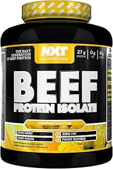 Beef Protein Isolate Powder - Protein Powder, Alternative to Whey Protein and Vegan Protein Powder, Halal, Lactose, Dairy, Gluten, and Soy Free - 60 Servings - 1.8Kg Lemonade
