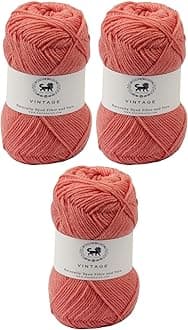 Nestnhaven Acrowools Vintage, Micro Soft, Hand Knitting and Crochet Yarn. Pack of 1 Ball - 100gms. Shade no - NNHV001 (Salmon) | (300 Gm)