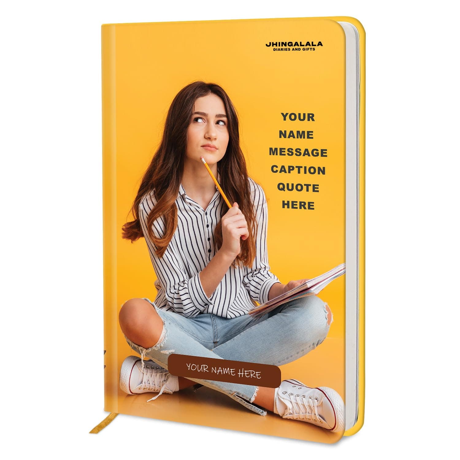 - Jhingalala Diaries - Customized Diary with Name and Photo | Customized Notebooks Diary With Monthly Planner and Calendars 2026 (Size 21 x 14.5 Cm)