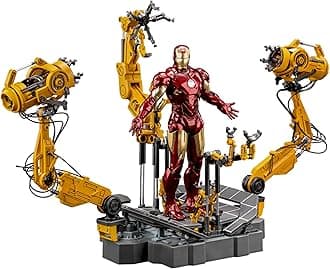 BANOBI MK4Ironman(1/10 Scale) Suit up Gantry with Lots of Accessories,7 inch Exquisite Painting Collectible Action Figure,Light with Platform