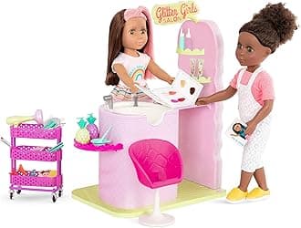 Glitter Girls – 14-Inch Doll Accessories – Hair Salon Playset – Hair Dryer, Styling Clips & Rolling Cart – 3+ Years– Children’s Toys