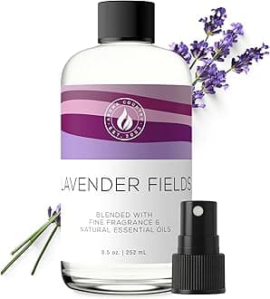 Lavender Fields Diffuser Oil - Luxury Essential Oils for Diffuser Refill & Air Freshener Room Spray - Long-Lasting & Natural Home Fragrance, Scented Oil for Diffusers (8.5 Fl. oz)