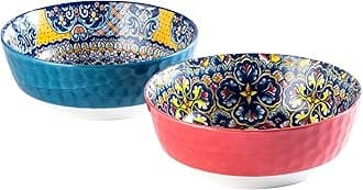 HENXFEN LEAD Large Salad Bowl Sets for Serving Pho, Ramen, Soup, Fruit, Snacks - 48 Oz Big Ceramic Bowls for Family, Kitchen Cooking, Dinner Party - Set of 2
