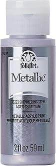 Metallic Acrylic Craft Paint, Shimmering Steel 2 fl oz Premium Metallic Finish Paint, Perfect For Easy To Apply DIY Arts And Crafts, 36223